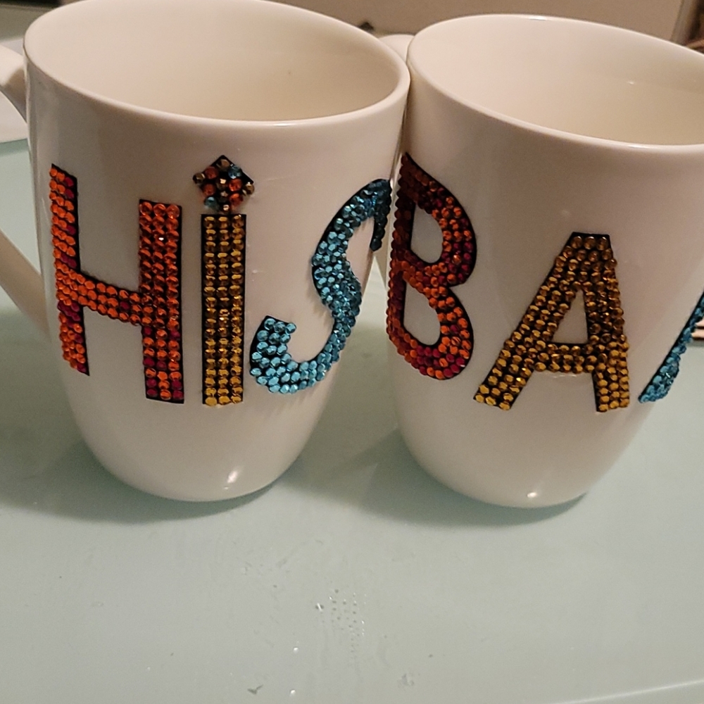 His Bae mugs wt rhinestone